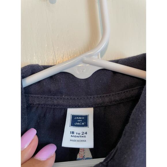 Janie and Jack blue polo shirt sailboats collared buttons short sleeve 18 -24 m - Picture 5 of 5